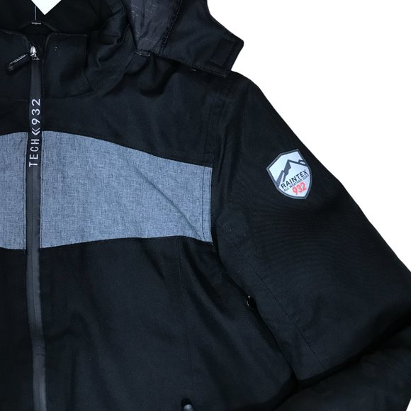 Raintex Black Windbreaker Jacket Chest 38" Full Zip Hooded Windproof Taped Seams - Picture 2 of 6